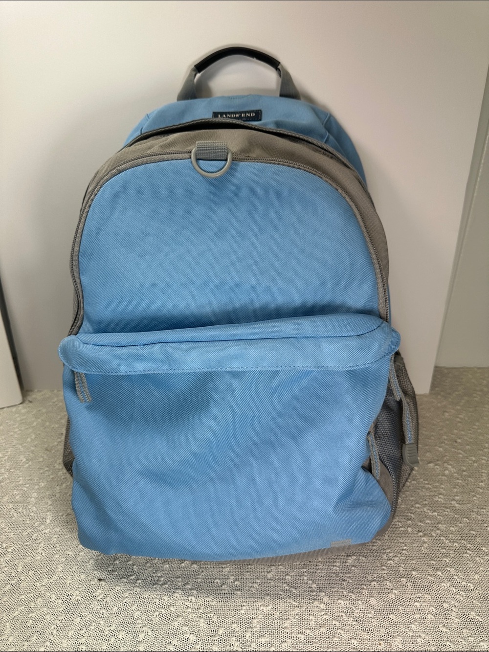 Lands' End ClassMate School Backpack LARGE Light Blue Grey